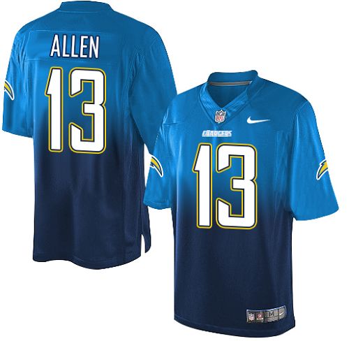 Men's Elite Keenan Allen Nike Jersey Electric Blue/Navy - #13 Fadeaway NFL Los Angeles Chargers